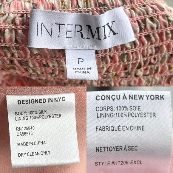 INTERMIX Floral Silk Pink Ruffled Tie Front Skirt Set Women’s Petite - Picture 9 of 10